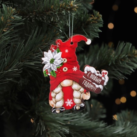 A set of Christmas tree toys "Gnome", 5 pcs, bilateral-3