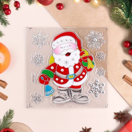 Stickers on the windows "New Year" Santa Claus, 21.5 x 16.5 cm