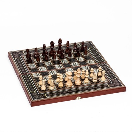 Board game 3 in 1 "Eastern Mosaic": backgammon, chess, checkers, wood 50 x 50 cm-1