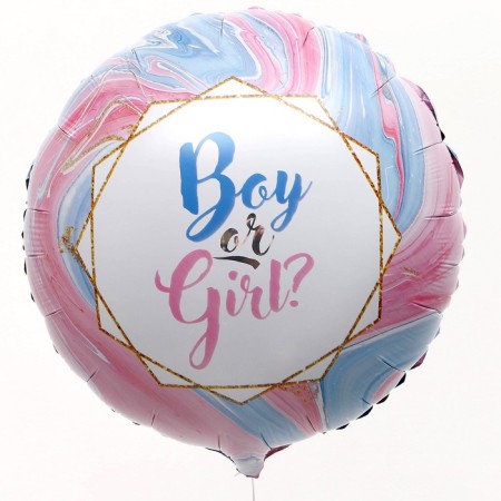 Foil ball 18 "Boy or Girl?, Circle, set of 50 pcs.-1