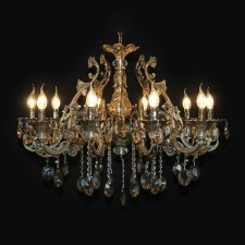 Crystal chandelier Gerhort G21092/10AB NC+AMB, 10x40W, E14, 123x84x84 cm, bronze color