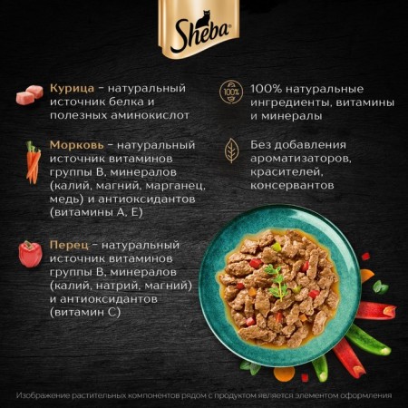 SHEBA wet food for cats, spider, chicken/paprika, 75 g-3