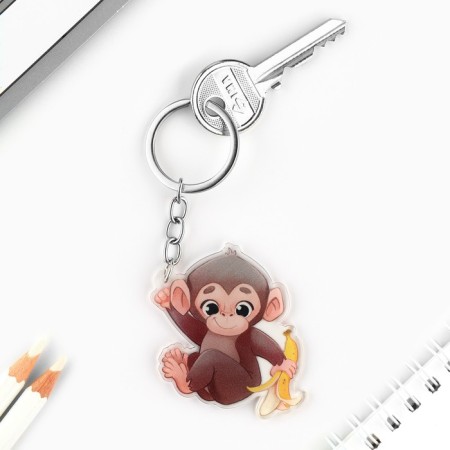 Key keychain children's acrylic "Monkey", 3.5 x 10 cm-2