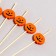 Pumpkin skewers, 12 pieces in a set, orange color
