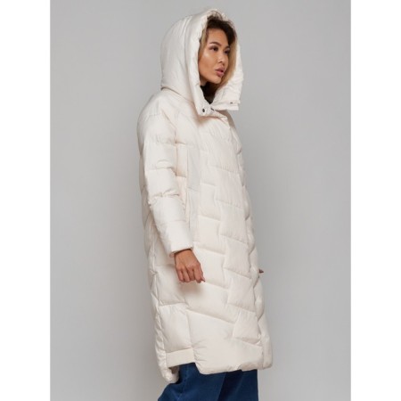 Coat insulated winter female, size 48, beige color-4