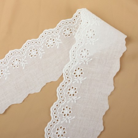 Lace embroidery, 65 mm × 13 ± 1 m, white color-1