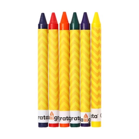 Pencils wax 6 colors, 93x 8 mm, calligrata, in a cardboard box-2