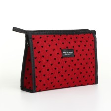 Cosmetic bag with lightning, red color