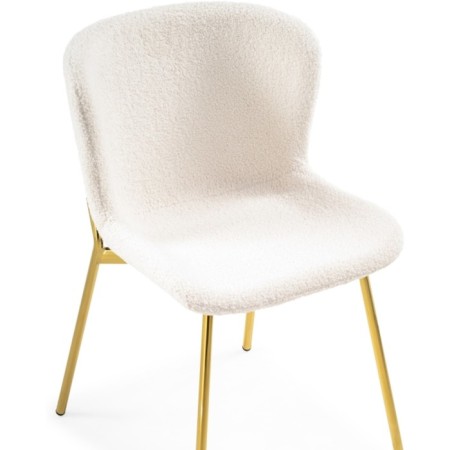 Stool on the Basket Metal Carcass Metal/Building Fabric, Gold/White 50x52x79 cm-5