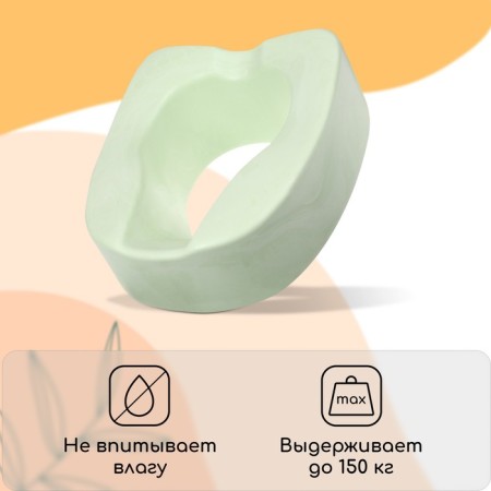 Silent toilet seat, for elderly and low -mobility, 42 × 38 cm, polyurethane foam, green-2