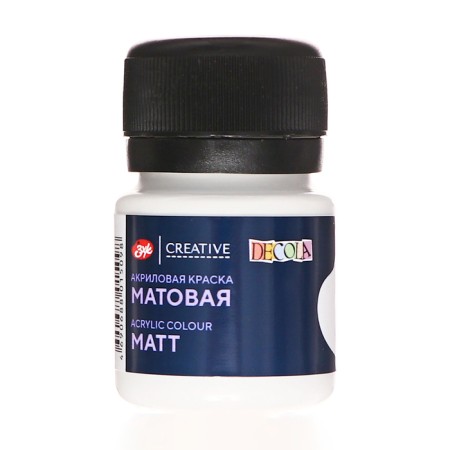 Acrylic matte paint 20 ml, ZHK Decola, White, 14326104-3
