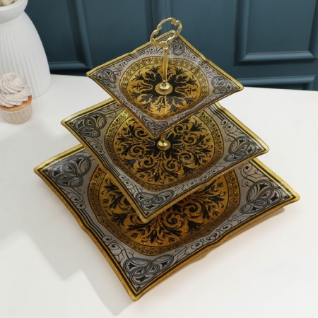 Ebolo "Patterns", 3 levels, beige color with gold-2