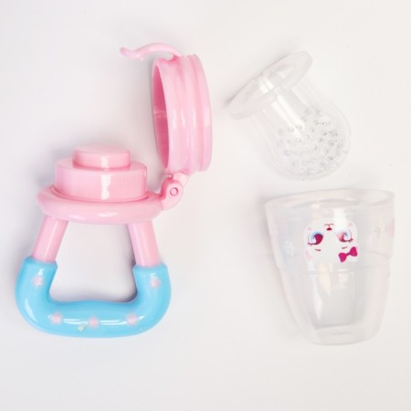 Nibbler is "the sweetest", with a silicone mesh, pink/blue color-3