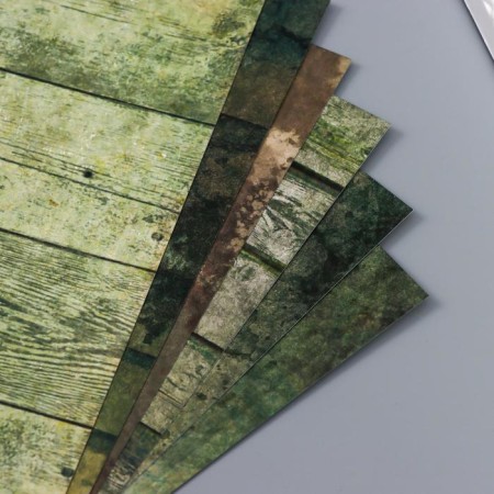 A set of paper for scrapbooking "Around me khaki" 6 sheets, 30.5x30.5 cm, 190 g/m2-1