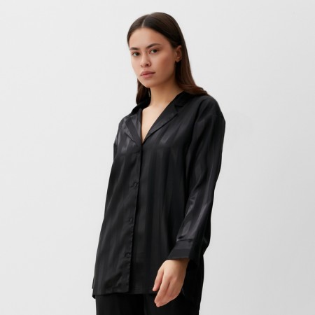 Female pajamas (shirt, trousers) kaftan "strip", black, p. 44-46-1