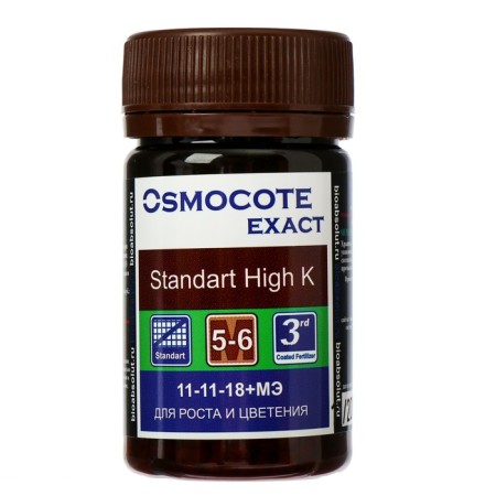 Fertilizer Osmocote Exact Standard High K, 5-6 months, 11-11-18 + 1.5 Mgo + MGO, Granules, 50 ml