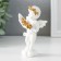 Polystone souvenir "A snow -white angel with gold roses in the sheet" 6x4x11 cm