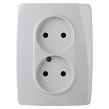 2x2p socket, 16A-250V, IP20, era12, white