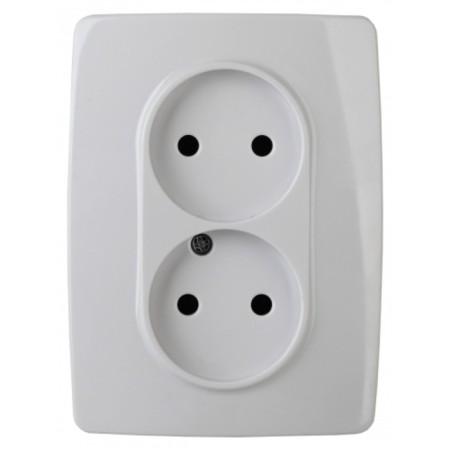 2x2p socket, 16A-250V, IP20, era12, white