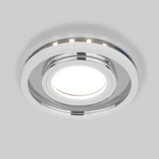 Точечный светодиодный светильник Elektrostandard, Lungi, 92х92 мм, G5.3, цвет зеркальный, белый