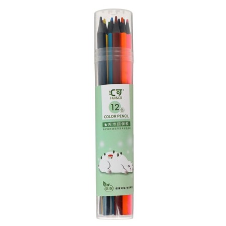 Pencils 12 colors in a tube, hexagonal, plastic-4