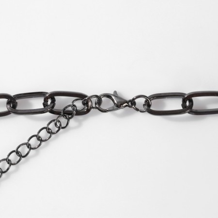 Necklace "spikes", color gray metal, l = 45 cm-1