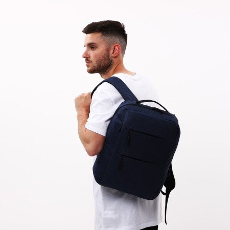 A backpack with a zipper, the color is blue-7