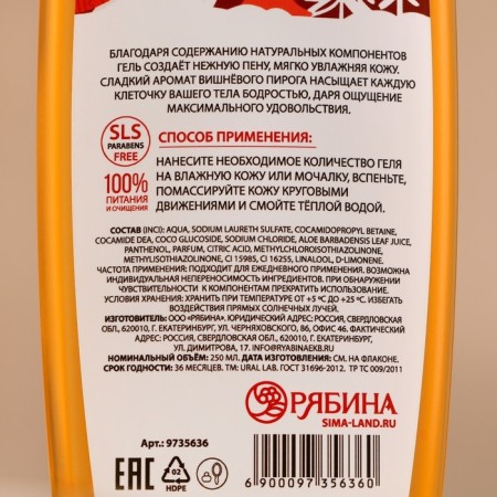 Gift set of cosmetics, shower gel 250 ml and washcloth, Winter Melody by Ural Lab-4