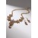 Set 2 objects: earrings, necklace "magnificent eyelids" flowers, pink color in gold, 42 cm