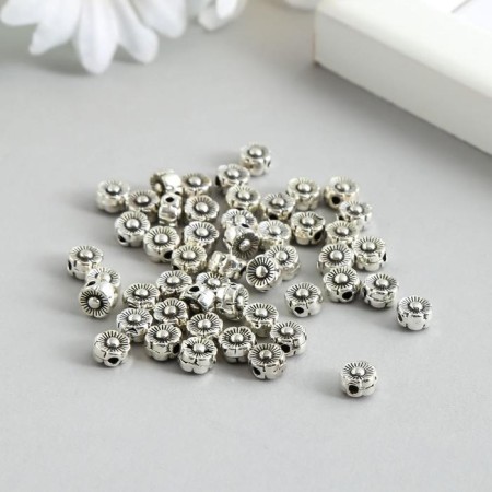 Busina for creativity Metal "Miclone Flower" silver 0.5x0.5x0.3 cm