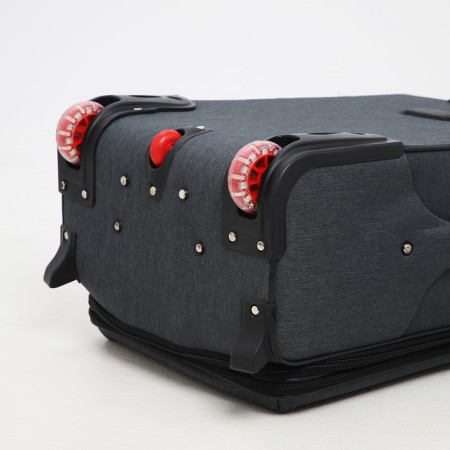 Small suitcase 24 "On the zipper, code castle, with extension, the color is gray-7