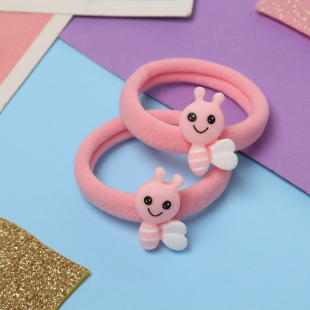 Hair elastic band "Funny animals" (set 2 pcs), bees, mix-2