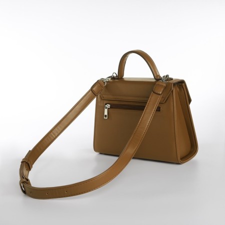 Women's bag Textura, messenger, medium size, brown color-4