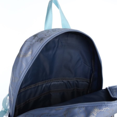 School backpack from textiles 2 of the lightning department, 4 pockets, blue color-5