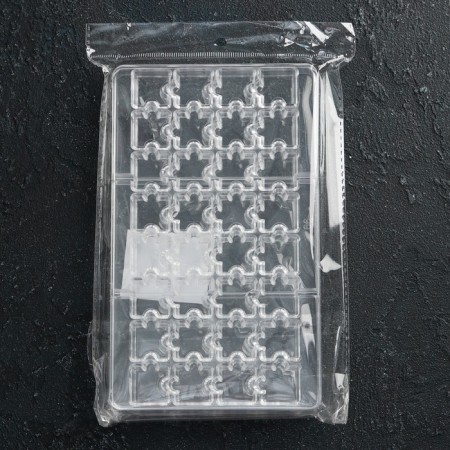 Form for chocolate and sweets “Puzzles”, 32 cells, 20 × 12 × 2.5 cm, cell 2 × 2 × 0.8 cm-5