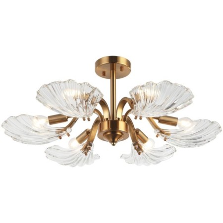 Ceiling chandelier Muschel 6XE14 40W, size 70x70x30 cm, bronze color