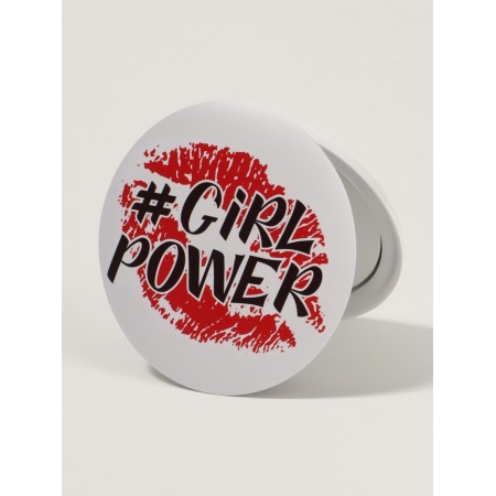 Mirror folding circle (2) C/took D7.3cm grl pwr lips Pack Packet QF-1