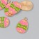 Decor for creativity metal, enamel "pink-green egg" 1.4x2.2 cm