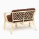 Garden Divan "Indo" from Rotan, with a brown pillow, 113 x 68 x 71 cm
