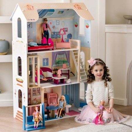Puppet house "Grace" (16 items of furniture, staircase, elevator, swing)-2