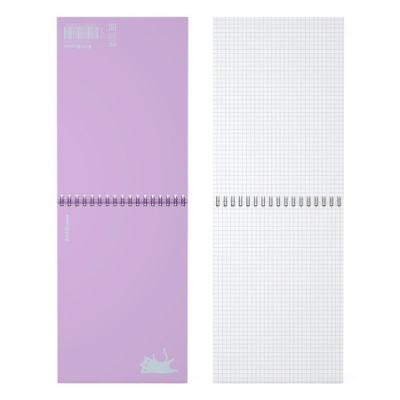 Notepad for spirals A5, 80 sheets, cell, Erichkrause "Brave Cats", plastic cover silk -screen cover, OFSET BELICT 100%, purple-6