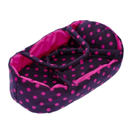 Stroller for dolls, winter-summer, 2 in 1, with carrying, basket, handle is regulated, metal frame-10