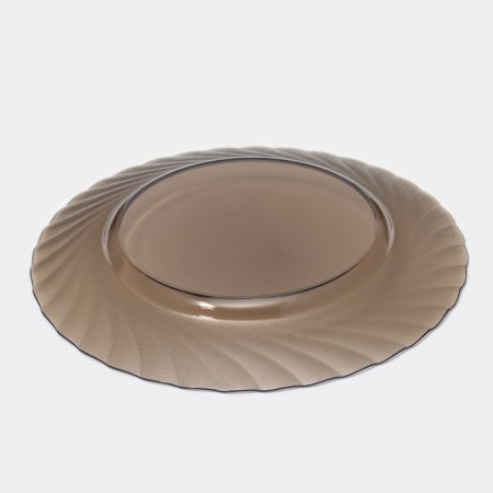 Dining glass "Ocean", D = 24.5 cm, brown color-2