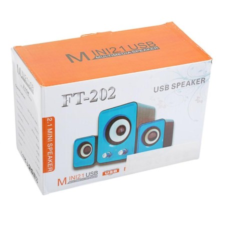 Computer speakers 2.1 Luazon LPKK-02, 2x3W, Sabwofer 5W, 80db, Jack 3.5, USB, Blue-4