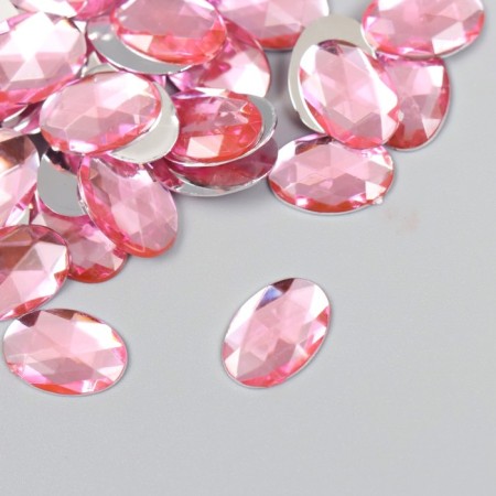 Decor for creativity Plastic "Rhil of oval. Light pink" set of 150 pcs 1x1.4 cm