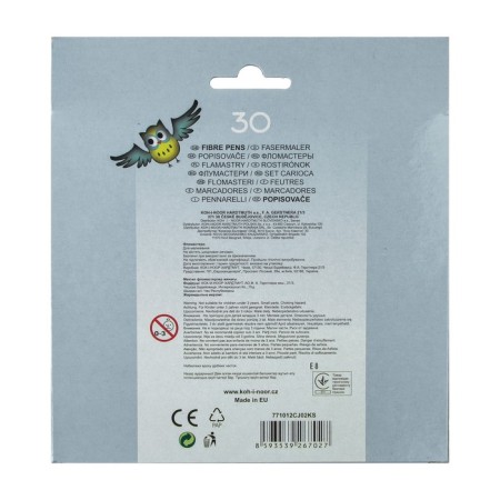 Fleeters 30 colors Koh-I-Noor 1012/30 "Owls", cardboard packaging, euro suspension-2