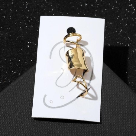 Earrings "Kuffs" Cuffs, set of 3 pcs., One large, color gold-1