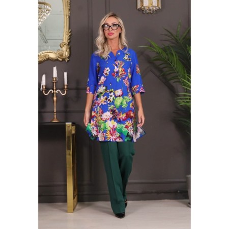 Women's tunic, size 46, blue color-3