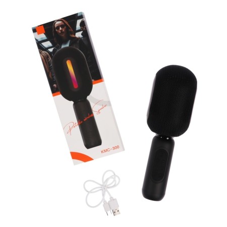 Portable karaoke microphone, 5 watts, 1200 mAh, LED, black-5