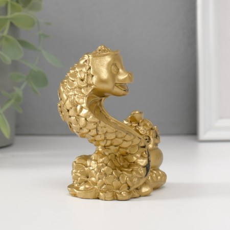 NECKE Polystone "Snake with a bag of Chinese coins" 4.7x7.5x9.7 cm-1